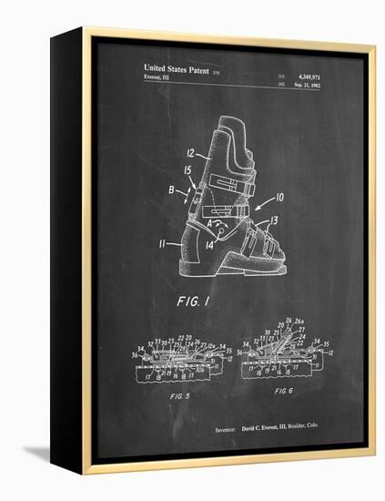 PP1037-Chalkboard Ski Boots Patent Poster-Cole Borders-Framed Premier Image Canvas