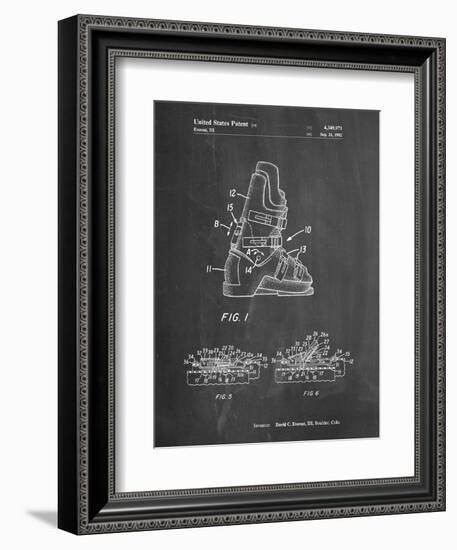 PP1037-Chalkboard Ski Boots Patent Poster-Cole Borders-Framed Giclee Print