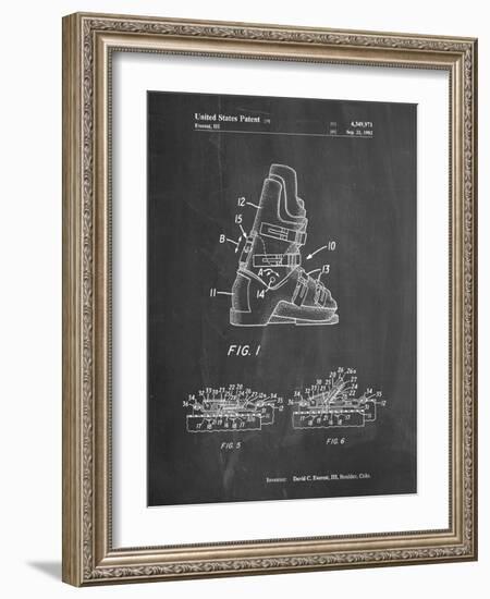 PP1037-Chalkboard Ski Boots Patent Poster-Cole Borders-Framed Giclee Print