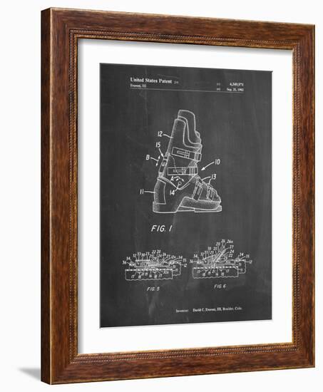 PP1037-Chalkboard Ski Boots Patent Poster-Cole Borders-Framed Giclee Print