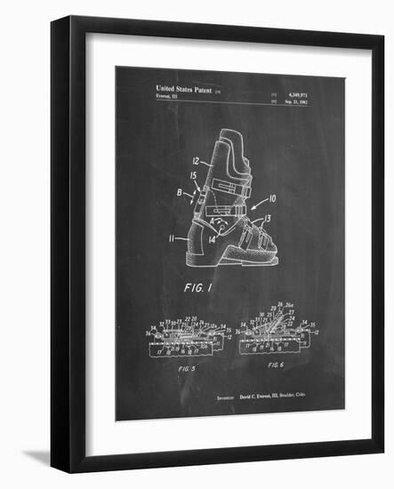 PP1037-Chalkboard Ski Boots Patent Poster-Cole Borders-Framed Giclee Print