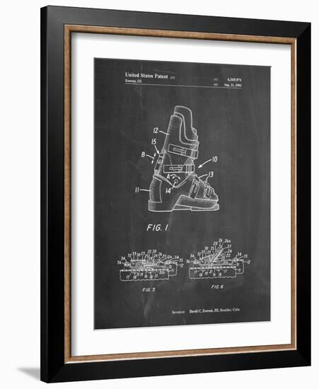 PP1037-Chalkboard Ski Boots Patent Poster-Cole Borders-Framed Giclee Print