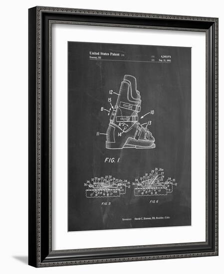 PP1037-Chalkboard Ski Boots Patent Poster-Cole Borders-Framed Giclee Print