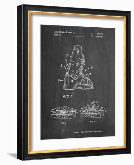 PP1037-Chalkboard Ski Boots Patent Poster-Cole Borders-Framed Giclee Print