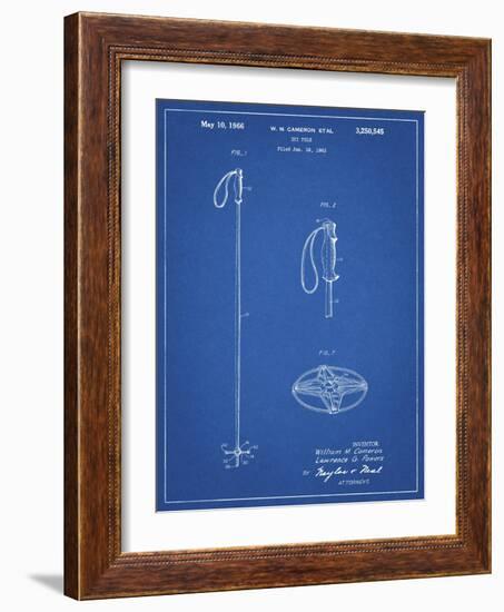 PP1038-Blueprint Ski Pole Patent Poster-Cole Borders-Framed Giclee Print