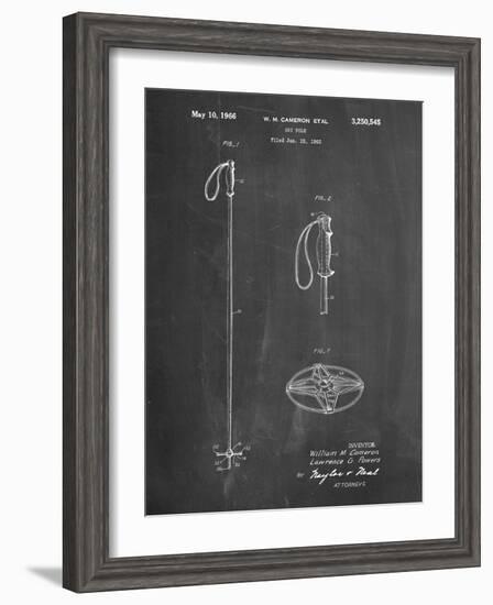 PP1038-Chalkboard Ski Pole Patent Poster-Cole Borders-Framed Giclee Print