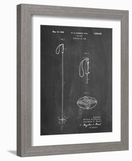 PP1038-Chalkboard Ski Pole Patent Poster-Cole Borders-Framed Giclee Print