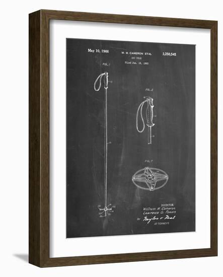 PP1038-Chalkboard Ski Pole Patent Poster-Cole Borders-Framed Giclee Print