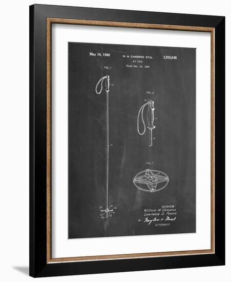 PP1038-Chalkboard Ski Pole Patent Poster-Cole Borders-Framed Giclee Print