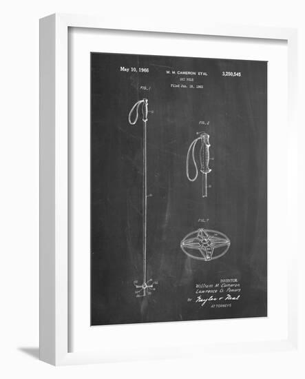 PP1038-Chalkboard Ski Pole Patent Poster-Cole Borders-Framed Giclee Print