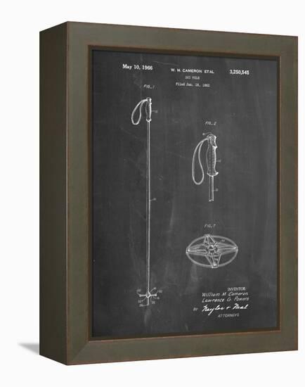 PP1038-Chalkboard Ski Pole Patent Poster-Cole Borders-Framed Premier Image Canvas
