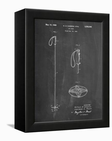 PP1038-Chalkboard Ski Pole Patent Poster-Cole Borders-Framed Premier Image Canvas