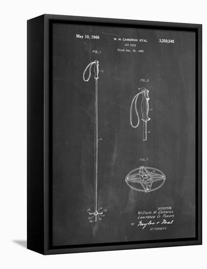 PP1038-Chalkboard Ski Pole Patent Poster-Cole Borders-Framed Premier Image Canvas