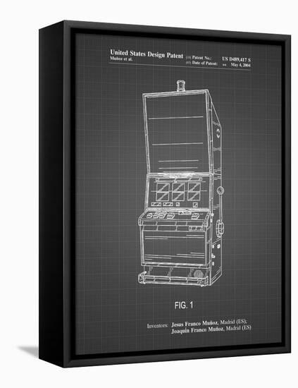 PP1043-Black Grid Slot Machine Patent Poster-Cole Borders-Framed Premier Image Canvas