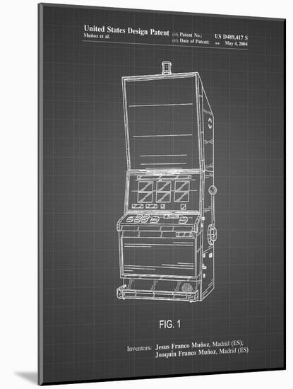 PP1043-Black Grid Slot Machine Patent Poster-Cole Borders-Mounted Giclee Print