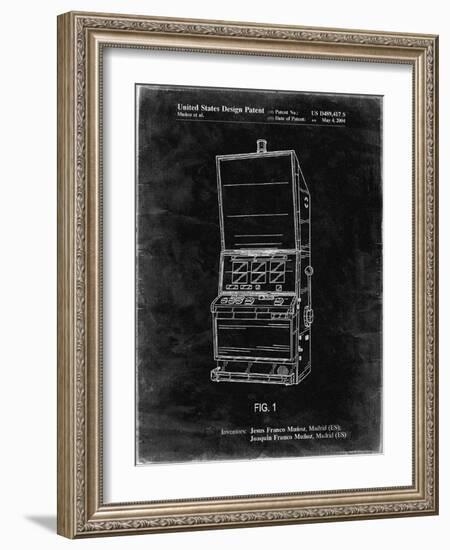 PP1043-Black Grunge Slot Machine Patent Poster-Cole Borders-Framed Giclee Print