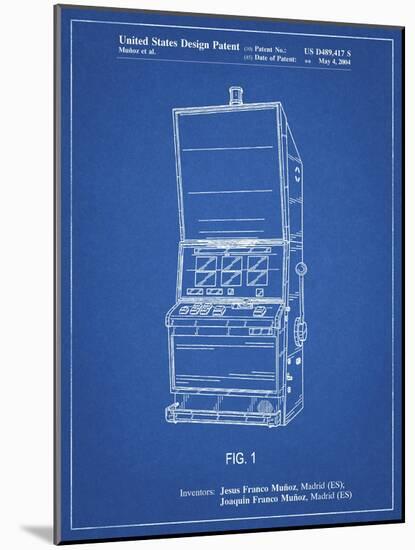 PP1043-Blueprint Slot Machine Patent Poster-Cole Borders-Mounted Giclee Print