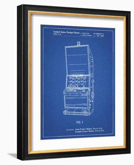 PP1043-Blueprint Slot Machine Patent Poster-Cole Borders-Framed Giclee Print