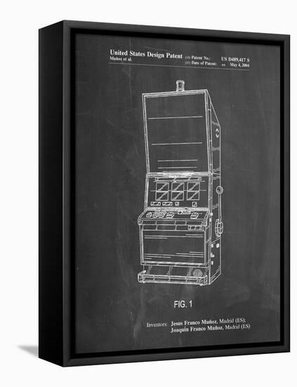 PP1043-Chalkboard Slot Machine Patent Poster-Cole Borders-Framed Premier Image Canvas