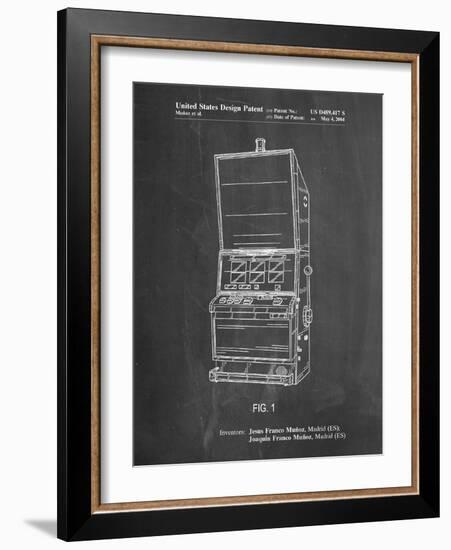 PP1043-Chalkboard Slot Machine Patent Poster-Cole Borders-Framed Giclee Print