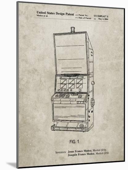 PP1043-Sandstone Slot Machine Patent Poster-Cole Borders-Mounted Giclee Print