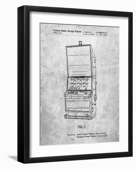 PP1043-Slate Slot Machine Patent Poster-Cole Borders-Framed Giclee Print