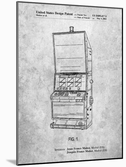 PP1043-Slate Slot Machine Patent Poster-Cole Borders-Mounted Giclee Print