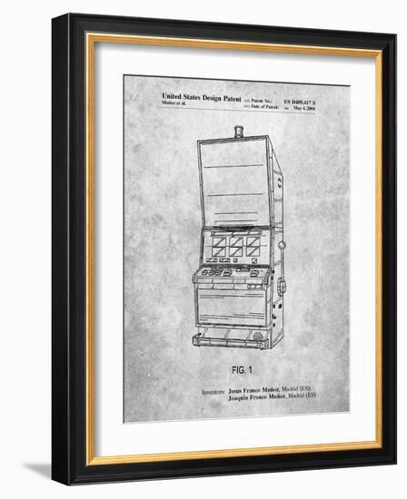 PP1043-Slate Slot Machine Patent Poster-Cole Borders-Framed Giclee Print