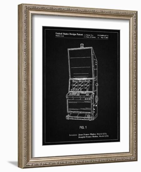 PP1043-Vintage Black Slot Machine Patent Poster-Cole Borders-Framed Giclee Print