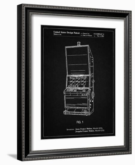 PP1043-Vintage Black Slot Machine Patent Poster-Cole Borders-Framed Giclee Print