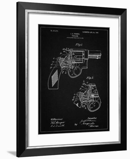 PP1044-Vintage Black Smith and Wesson Revolver Pistol-Cole Borders-Framed Giclee Print