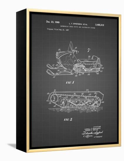 PP1046-Black Grid Snow Mobile Patent Poster-Cole Borders-Framed Premier Image Canvas