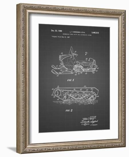 PP1046-Black Grid Snow Mobile Patent Poster-Cole Borders-Framed Giclee Print