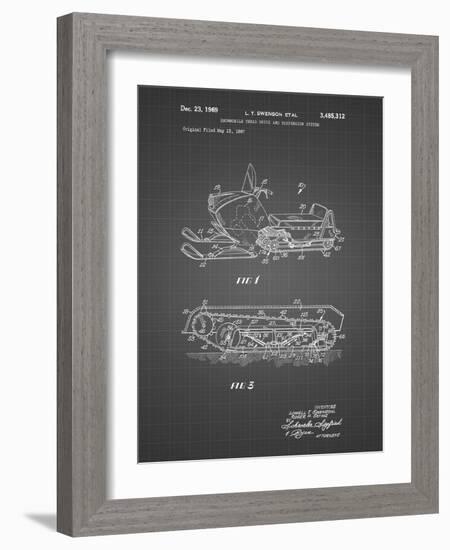 PP1046-Black Grid Snow Mobile Patent Poster-Cole Borders-Framed Giclee Print