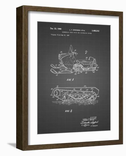 PP1046-Black Grid Snow Mobile Patent Poster-Cole Borders-Framed Giclee Print