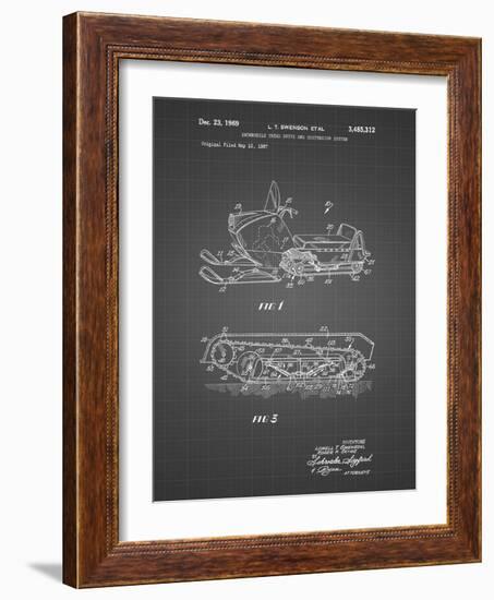 PP1046-Black Grid Snow Mobile Patent Poster-Cole Borders-Framed Giclee Print