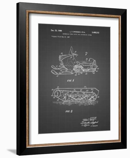 PP1046-Black Grid Snow Mobile Patent Poster-Cole Borders-Framed Giclee Print