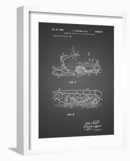 PP1046-Black Grid Snow Mobile Patent Poster-Cole Borders-Framed Giclee Print