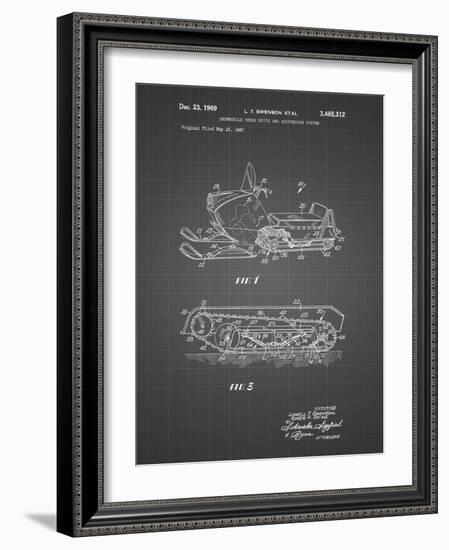 PP1046-Black Grid Snow Mobile Patent Poster-Cole Borders-Framed Giclee Print