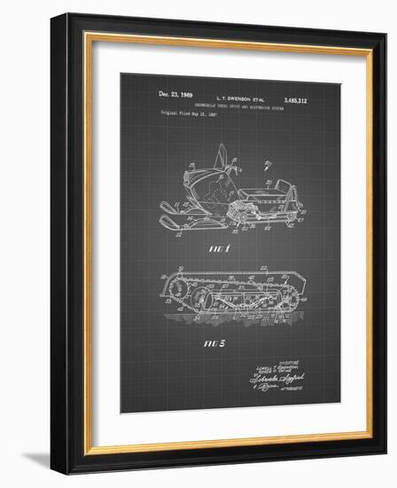 PP1046-Black Grid Snow Mobile Patent Poster-Cole Borders-Framed Giclee Print