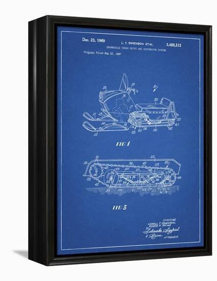 PP1046-Blueprint Snow Mobile Patent Poster-Cole Borders-Framed Premier Image Canvas