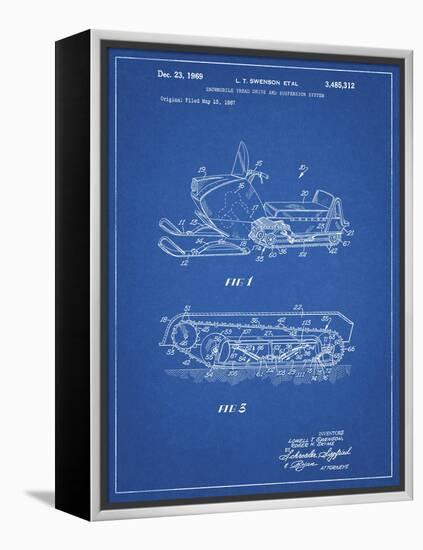 PP1046-Blueprint Snow Mobile Patent Poster-Cole Borders-Framed Premier Image Canvas