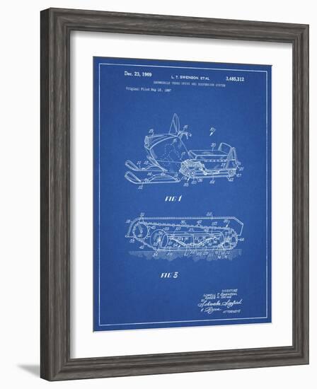 PP1046-Blueprint Snow Mobile Patent Poster-Cole Borders-Framed Giclee Print