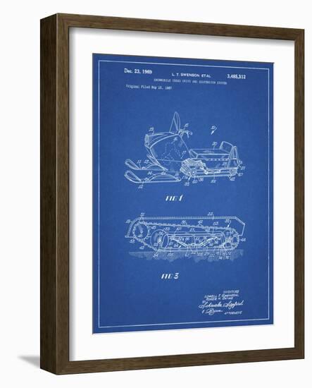 PP1046-Blueprint Snow Mobile Patent Poster-Cole Borders-Framed Giclee Print