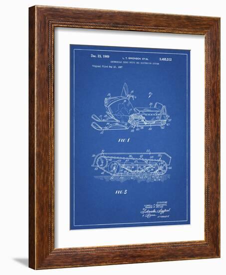 PP1046-Blueprint Snow Mobile Patent Poster-Cole Borders-Framed Giclee Print