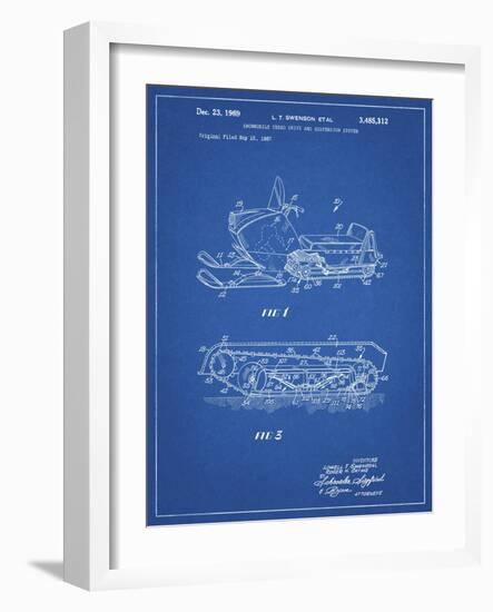 PP1046-Blueprint Snow Mobile Patent Poster-Cole Borders-Framed Giclee Print