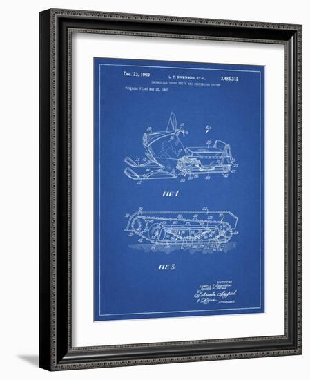 PP1046-Blueprint Snow Mobile Patent Poster-Cole Borders-Framed Giclee Print