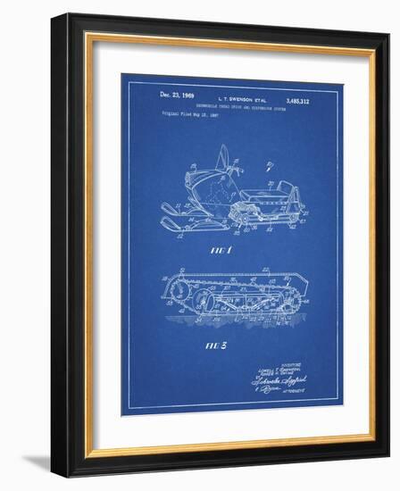 PP1046-Blueprint Snow Mobile Patent Poster-Cole Borders-Framed Giclee Print