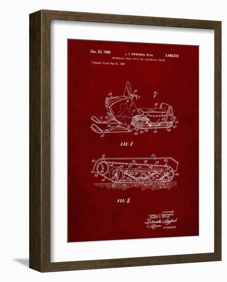 PP1046-Burgundy Snow Mobile Patent Poster-Cole Borders-Framed Giclee Print