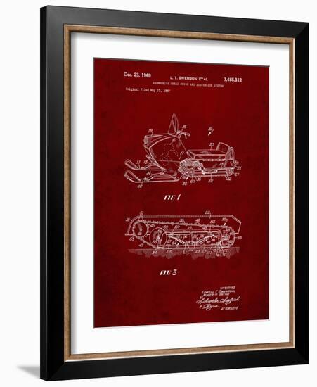 PP1046-Burgundy Snow Mobile Patent Poster-Cole Borders-Framed Giclee Print